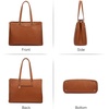 image:imageLOVEVOOK Laptop Tote Bag for Women 156 Inch Waterproof Leather Computer Bags Business Office Work Briefcase Black  Fits 156 Inch Laptop Waterproof Front Pocket Shoulder Strap Large Purse for Business Office Work BlackBrown