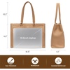 image:imageLOVEVOOK Laptop Tote Bag for Women 156 Inch Waterproof Leather Computer Bags Business Office Work Briefcase Black  Fits 156 Inch Laptop Waterproof Front Pocket Shoulder Strap Large Purse for Business Office Work BlackApricot 156 Inch