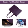image:imageLOVEVOOK Laptop Tote Bag for Women 156 Inch Waterproof Leather Computer Bags Business Office Work Briefcase Black  Fits 156 Inch Laptop Waterproof Front Pocket Shoulder Strap Large Purse for Business Office Work BlackMulberries Purple 156 Inch