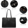 image:imageLOVEVOOK Laptop Tote Bag for Women 156 Inch Waterproof Leather Computer Bags Business Office Work Briefcase Black  Fits 156 Inch Laptop Waterproof Front Pocket Shoulder Strap Large Purse for Business Office Work BlackBrown