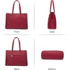image:imageLOVEVOOK Laptop Tote Bag for Women 156 Inch Waterproof Leather Computer Bags Business Office Work Briefcase Black  Fits 156 Inch Laptop Waterproof Front Pocket Shoulder Strap Large Purse for Business Office Work BlackChristmas Red