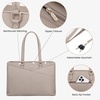 image:imageLOVEVOOK Laptop Tote Bag for Women 156 Inch Waterproof Leather Computer Bags Business Office Work Briefcase Black  Fits 156 Inch Laptop Waterproof Front Pocket Shoulder Strap Large Purse for Business Office Work BlackMilk Gray Purple 156 Inch