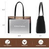 image:imageLOVEVOOK Laptop Tote Bag for Women 156 Inch Waterproof Leather Computer Bags Business Office Work Briefcase Black  Fits 156 Inch Laptop Waterproof Front Pocket Shoulder Strap Large Purse for Business Office Work BlackBlackCoffeeLight Brown 156 Inch