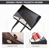 image:imageLOVEVOOK Laptop Tote Bag for Women 156 Inch Waterproof Leather Computer Bags Business Office Work Briefcase Black  Fits 156 Inch Laptop Waterproof Front Pocket Shoulder Strap Large Purse for Business Office Work BlackBlackGrayWhite 156 Inch