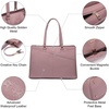 image:imageLOVEVOOK Laptop Tote Bag for Women 156 Inch Waterproof Leather Computer Bags Business Office Work Briefcase Black  Fits 156 Inch Laptop Waterproof Front Pocket Shoulder Strap Large Purse for Business Office Work BlackLight Purple 156 Inch