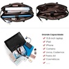 image:imageLOVEVOOK Laptop Tote Bag for Women 156 Inch Waterproof Leather Computer Bags Business Office Work Briefcase Black  Fits 156 Inch Laptop Waterproof Front Pocket Shoulder Strap Large Purse for Business Office Work BlackLeopard