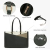 image:imageLOVEVOOK Laptop Tote Bag for Women 156 Inch Waterproof Leather Computer Bags Business Office Work Briefcase Black  Fits 156 Inch Laptop Waterproof Front Pocket Shoulder Strap Large Purse for Business Office Work BlackDark GreenOlive GreenOff White 156 Inch
