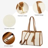 image:imageLOVEVOOK Laptop Tote Bag for WomenCanvas Work Bag Waterproof Business Teacher BagLarge Computer Handbag Purse BriefcaseOffice Gifts for WomenBeige