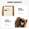 image:imageLOVEVOOK Laptop Tote Bag for WomenCanvas Work Bag Waterproof Business Teacher BagLarge Computer Handbag Purse BriefcaseOffice Gifts for WomenBeige
