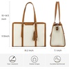 image:imageLOVEVOOK Laptop Tote Bag for WomenCanvas Work Bag Waterproof Business Teacher BagLarge Computer Handbag Purse BriefcaseOffice Gifts for WomenBeige