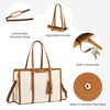 image:imageLOVEVOOK Laptop Tote Bag for WomenCanvas Work Bag Waterproof Business Teacher BagLarge Computer Handbag Purse BriefcaseOffice Gifts for WomenBeige