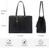 image:imageLOVEVOOK Laptop Tote Bag for WomenCanvas Work Bag Waterproof Business Teacher BagLarge Computer Handbag Purse BriefcaseOffice Gifts for WomenBlack  Leather