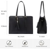 image:imageLOVEVOOK Laptop Tote Bag for WomenCanvas Work Bag Waterproof Business Teacher BagLarge Computer Handbag Purse BriefcaseOffice Gifts for WomenBlack  Leather