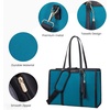 image:imageLOVEVOOK Laptop Tote Bag for WomenCanvas Work Bag Waterproof Business Teacher BagLarge Computer Handbag Purse BriefcaseOffice Gifts for WomenBlackblue