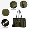 image:imageLOVEVOOK Laptop Tote Bag for WomenCanvas Work Bag Waterproof Business Teacher BagLarge Computer Handbag Purse BriefcaseOffice Gifts for WomenBlackgreen