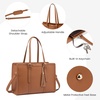 image:imageLOVEVOOK Laptop Tote Bag for WomenCanvas Work Bag Waterproof Business Teacher BagLarge Computer Handbag Purse BriefcaseOffice Gifts for WomenBrown  Leather