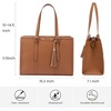 image:imageLOVEVOOK Laptop Tote Bag for WomenCanvas Work Bag Waterproof Business Teacher BagLarge Computer Handbag Purse BriefcaseOffice Gifts for WomenBrown  Leather