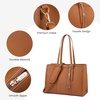 image:imageLOVEVOOK Laptop Tote Bag for WomenCanvas Work Bag Waterproof Business Teacher BagLarge Computer Handbag Purse BriefcaseOffice Gifts for WomenBrown  Leather