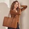 image:imageLOVEVOOK Laptop Tote Bag for WomenCanvas Work Bag Waterproof Business Teacher BagLarge Computer Handbag Purse BriefcaseOffice Gifts for WomenBrown  Leather