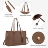 image:imageLOVEVOOK Laptop Tote Bag for WomenCanvas Work Bag Waterproof Business Teacher BagLarge Computer Handbag Purse BriefcaseOffice Gifts for WomenBrown