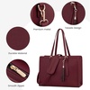 image:imageLOVEVOOK Laptop Tote Bag for WomenCanvas Work Bag Waterproof Business Teacher BagLarge Computer Handbag Purse BriefcaseOffice Gifts for WomenClaret