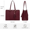 image:imageLOVEVOOK Laptop Tote Bag for WomenCanvas Work Bag Waterproof Business Teacher BagLarge Computer Handbag Purse BriefcaseOffice Gifts for WomenClaret