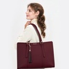 image:imageLOVEVOOK Laptop Tote Bag for WomenCanvas Work Bag Waterproof Business Teacher BagLarge Computer Handbag Purse BriefcaseOffice Gifts for WomenClaret