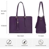 image:imageLOVEVOOK Laptop Tote Bag for WomenCanvas Work Bag Waterproof Business Teacher BagLarge Computer Handbag Purse BriefcaseOffice Gifts for WomenDark Purple