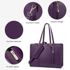 image:imageLOVEVOOK Laptop Tote Bag for WomenCanvas Work Bag Waterproof Business Teacher BagLarge Computer Handbag Purse BriefcaseOffice Gifts for WomenDark Purple