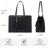 image:imageLOVEVOOK Laptop Tote Bag for WomenCanvas Work Bag Waterproof Business Teacher BagLarge Computer Handbag Purse BriefcaseOffice Gifts for WomenDark Red  Black