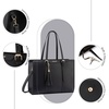 image:imageLOVEVOOK Laptop Tote Bag for WomenCanvas Work Bag Waterproof Business Teacher BagLarge Computer Handbag Purse BriefcaseOffice Gifts for WomenDark Red  Black