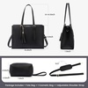 image:imageLOVEVOOK Laptop Tote Bag for WomenCanvas Work Bag Waterproof Business Teacher BagLarge Computer Handbag Purse BriefcaseOffice Gifts for WomenDark Red  Black
