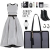image:imageLOVEVOOK Laptop Tote Bag for WomenCanvas Work Bag Waterproof Business Teacher BagLarge Computer Handbag Purse BriefcaseOffice Gifts for WomenIron Blue Greyblack