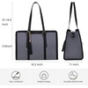 image:imageLOVEVOOK Laptop Tote Bag for WomenCanvas Work Bag Waterproof Business Teacher BagLarge Computer Handbag Purse BriefcaseOffice Gifts for WomenIron Blue Greyblack