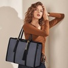image:imageLOVEVOOK Laptop Tote Bag for WomenCanvas Work Bag Waterproof Business Teacher BagLarge Computer Handbag Purse BriefcaseOffice Gifts for WomenIron Blue Greyblack