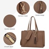 image:imageLOVEVOOK Laptop Tote Bag for WomenCanvas Work Bag Waterproof Business Teacher BagLarge Computer Handbag Purse BriefcaseOffice Gifts for WomenKhaki