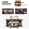 image:imageLOVEVOOK Laptop Tote Bag for WomenCanvas Work Bag Waterproof Business Teacher BagLarge Computer Handbag Purse BriefcaseOffice Gifts for WomenLight Brown