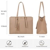 image:imageLOVEVOOK Laptop Tote Bag for WomenCanvas Work Bag Waterproof Business Teacher BagLarge Computer Handbag Purse BriefcaseOffice Gifts for WomenLight Brown
