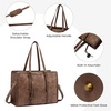 image:imageLOVEVOOK Laptop Tote Bag for WomenCanvas Work Bag Waterproof Business Teacher BagLarge Computer Handbag Purse BriefcaseOffice Gifts for WomenLight Maroon Embossed