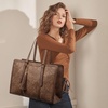image:imageLOVEVOOK Laptop Tote Bag for WomenCanvas Work Bag Waterproof Business Teacher BagLarge Computer Handbag Purse BriefcaseOffice Gifts for WomenLight Maroon Embossed