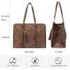 image:imageLOVEVOOK Laptop Tote Bag for WomenCanvas Work Bag Waterproof Business Teacher BagLarge Computer Handbag Purse BriefcaseOffice Gifts for WomenLight Maroon Embossed
