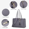 image:imageLOVEVOOK Laptop Tote Bag for WomenCanvas Work Bag Waterproof Business Teacher BagLarge Computer Handbag Purse BriefcaseOffice Gifts for WomenMidnight Grey