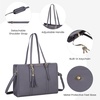 image:imageLOVEVOOK Laptop Tote Bag for WomenCanvas Work Bag Waterproof Business Teacher BagLarge Computer Handbag Purse BriefcaseOffice Gifts for WomenMidnight Grey