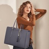 image:imageLOVEVOOK Laptop Tote Bag for WomenCanvas Work Bag Waterproof Business Teacher BagLarge Computer Handbag Purse BriefcaseOffice Gifts for WomenMidnight Grey