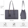 image:imageLOVEVOOK Laptop Tote Bag for WomenCanvas Work Bag Waterproof Business Teacher BagLarge Computer Handbag Purse BriefcaseOffice Gifts for WomenMidnight Grey