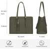 image:imageLOVEVOOK Laptop Tote Bag for WomenCanvas Work Bag Waterproof Business Teacher BagLarge Computer Handbag Purse BriefcaseOffice Gifts for WomenOlive Green