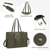 image:imageLOVEVOOK Laptop Tote Bag for WomenCanvas Work Bag Waterproof Business Teacher BagLarge Computer Handbag Purse BriefcaseOffice Gifts for WomenOlive Green