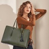 image:imageLOVEVOOK Laptop Tote Bag for WomenCanvas Work Bag Waterproof Business Teacher BagLarge Computer Handbag Purse BriefcaseOffice Gifts for WomenOlive Green
