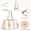 image:imageLOVEVOOK Laptop Tote Bag for WomenCanvas Work Bag Waterproof Business Teacher BagLarge Computer Handbag Purse BriefcaseOffice Gifts for WomenPearl Whitebeige