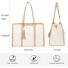 image:imageLOVEVOOK Laptop Tote Bag for WomenCanvas Work Bag Waterproof Business Teacher BagLarge Computer Handbag Purse BriefcaseOffice Gifts for WomenPearl Whitebeige